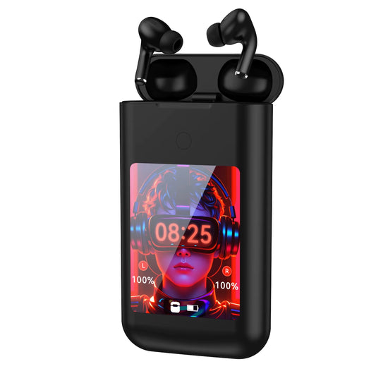 Wireless Earbuds with Touch Screen Charging Case